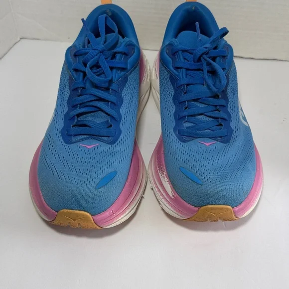 Hoka Women's Blue Running Shoes with Pink & Orange Accents Size 9.5B - Picture 3 of 8
